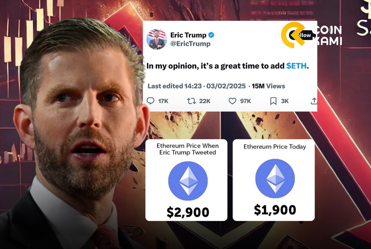 Sejak Eric Trump Tweet "Great Time to Buy Ethereum" justru Anjlok! SELL THE NEWS!