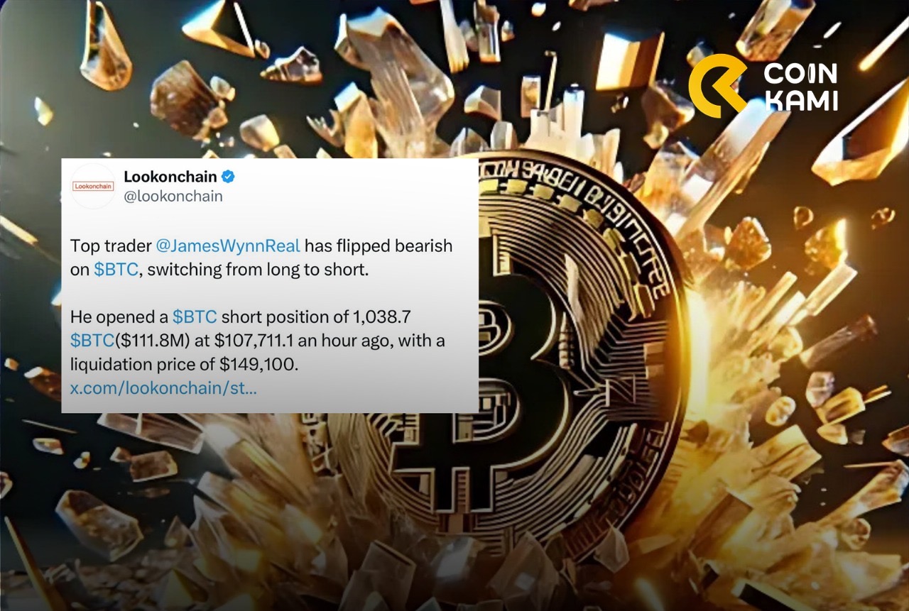 Sentimen Bearish Muncul? James Wynn Short Bitcoin di Harga $107,711, Total Posisi Capai $111,8 Juta!